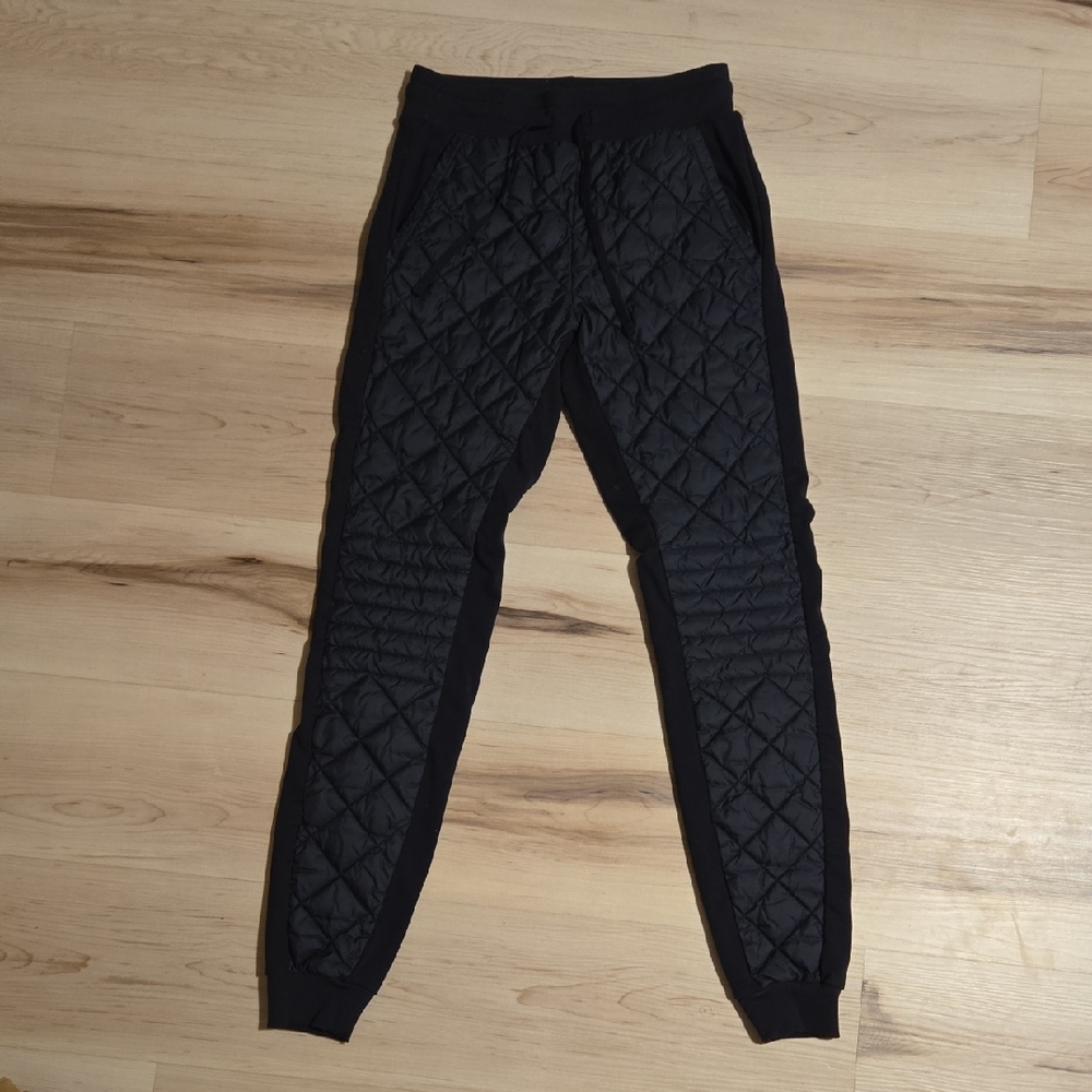 ALO Yoga Black Quilted Track Joggers